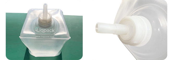 ultrasound gel packaging cubitainer with gel spout