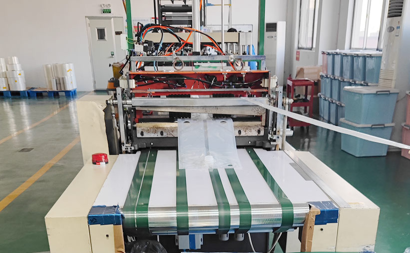 Liquid packaging production line for flexible container manufacturing