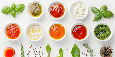 Liquid food products such as vinegar, sauces, or seasoning liquids