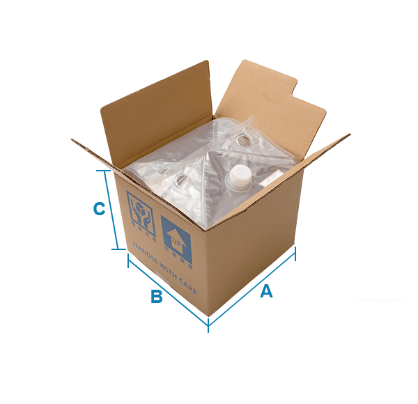 5L Cheertainer dimensions and carton matching diagram