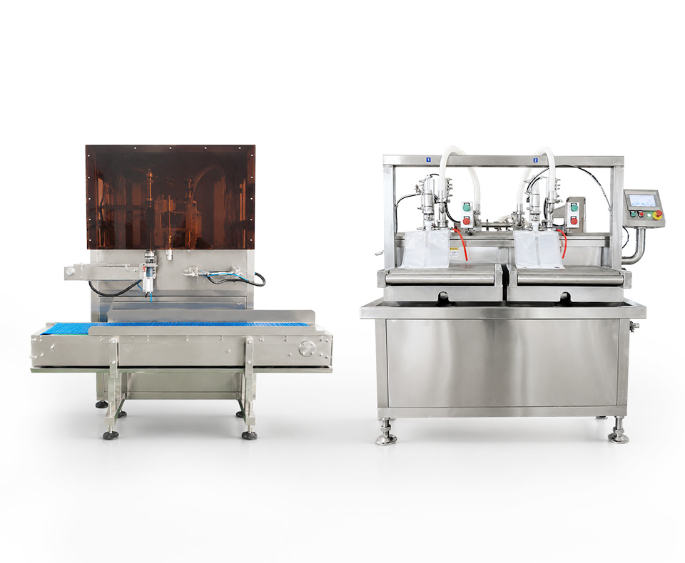 Cheertainer filling machine for form-fit bag-in-box packaging