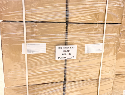 10L Cubitainer carton mark and pallet labe