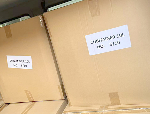 10L Cubitainer carton mark and pallet labe
